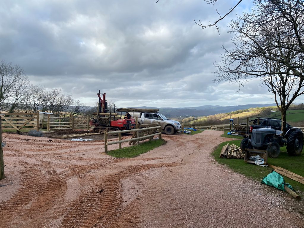 Miniature pony and donkey paddocks at Pennywell farm